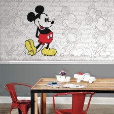 CLASSIC MICKEY  - Spray and Stick Wallpaper - 7 Panels - 10.5' x 6' (63 sq. ft.) - Price per mural