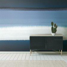 Watercolor Horizon - Blue - Peel and Stick Mural - 10 Panels - 15' x 9' (135 sq. ft.) - Price per mural