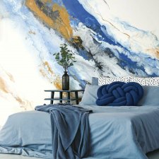 Crystal Geode - Bleu - Murale autocollante - 8 panneaux - 12' x 9' (108 sq. ft.) - Prix pour une murale