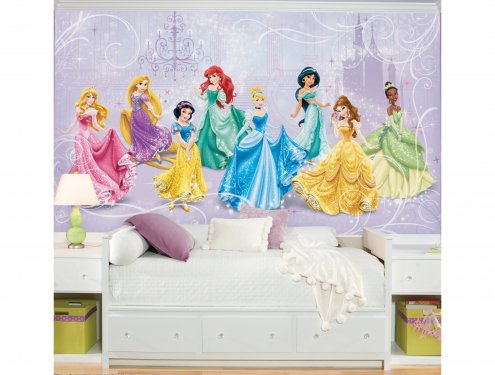 Disney Princess Royal Debut XL - Vaporisez et coller - 7 panneaux - 10.5' x 6' (63 sq. ft.) - Prix pour une murale
