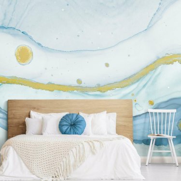 SEA FOAM - Bleu - Murale autocollante - 8 panneaux - 12' x 9' (108 sq. ft.) - Prix pour une murale