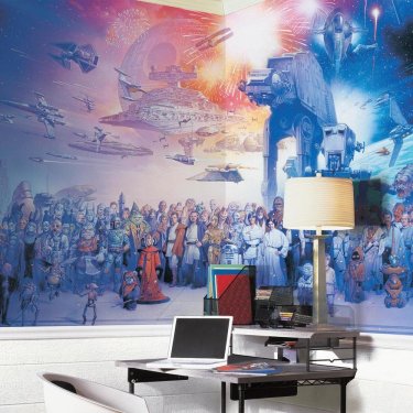 Star Wars Vehicles XL - Vaporisez et coller - 7 panneaux - 10.5' x 6' (63 sq. ft.) - Prix pour une murale