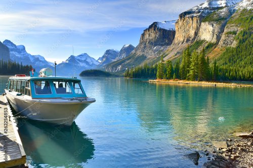 Excursions en bateau vers Spirit Island au lac Maligne, Alberta, Canada - 901157851