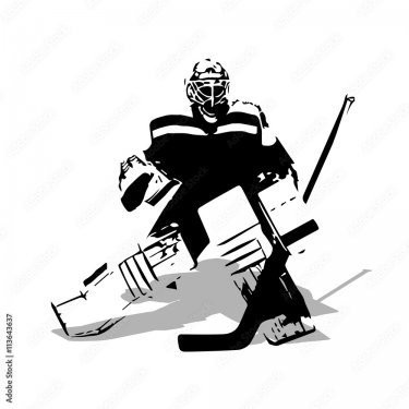 Illustration abstraite d'un gardien de but de hockey - 901157824