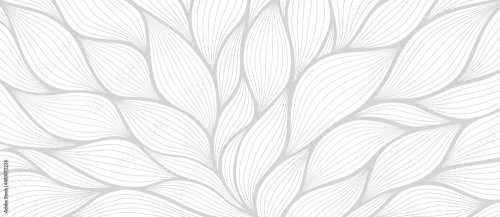 Motif floral de luxe avec feuilles dessinées à la main. Fond abstrait élégant dans un style linéaire minimaliste.