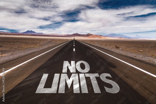 No Limits written on desert road - 901157827