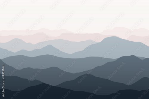 Paysage abstrait de montagnes - 901157805