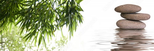 bannière zen galets bambous - 900490027