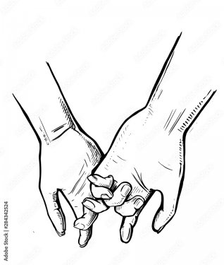 young loving couple holding hands