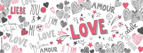 Love doodles background - 901157999