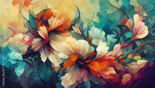Abstract floral organic wallpaper background illustration - 901158171