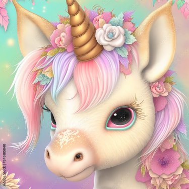 Portrait d'un bébé licorne style boho - 901158221