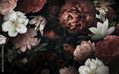 Illustration de roses effet aquarelle - 901158301