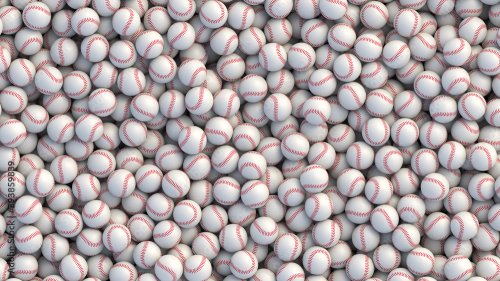 Énorme tas de balles de baseball