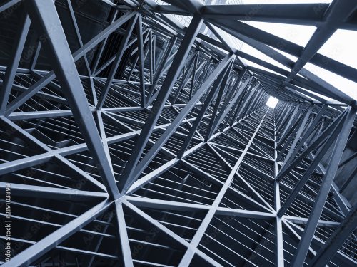 Steel Construction Metal frame pattern Architecture detail background - 901158435