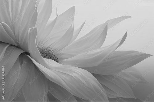 Fleur texturée en noir et blanc - 901158567