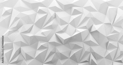 White low poly background texture 3D rendering