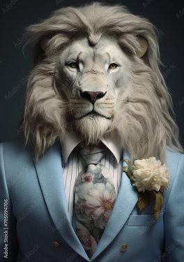 Portrait d'un Sir Lion posant devant la caméra - 901158676