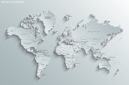 English Political map of the world 