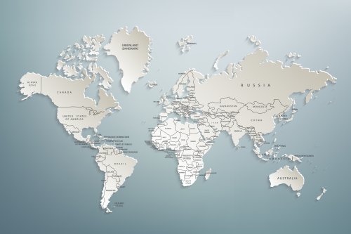 World map paper political map