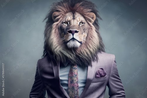 Lion wearing suit - 901158681