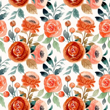 Seamless pattern with watercolor flower - 901158658