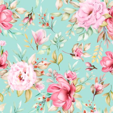 Watercolor floral seamless pattern - 901158667