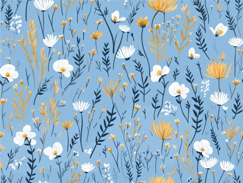Seamless flowered pattern background field