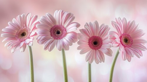 A group of pink flowers