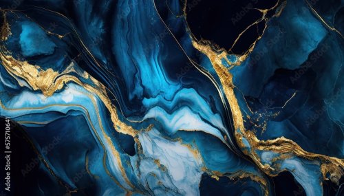Texture abstraite de marbre bleu d'art fluide