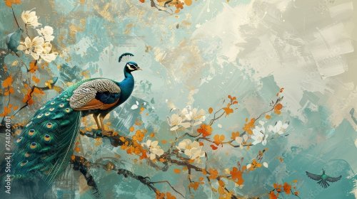 Abstract Artistic Illustration of Peacock - 901158695