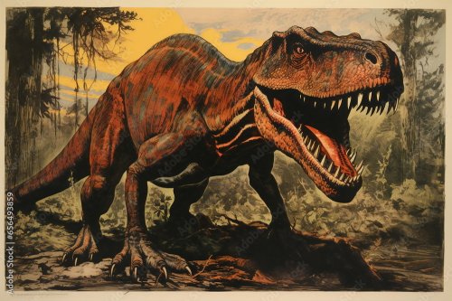 Illustration vintage d'un dinosaure
