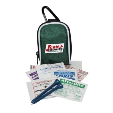 22 Piece Sports First Aid Kit w/Nylon Bag & Clip