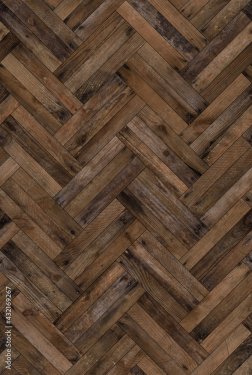 Seamless wood texture, parquet pattern, old planks with rusty nails - 901158727