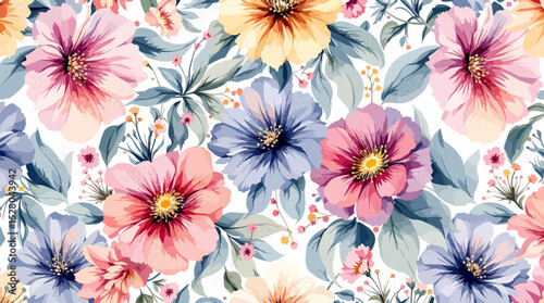 Motif de fleurs sauvages colorées