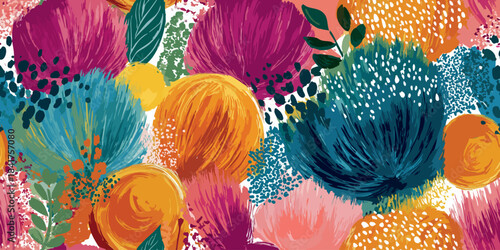 Motif floral abstrait coloré 2