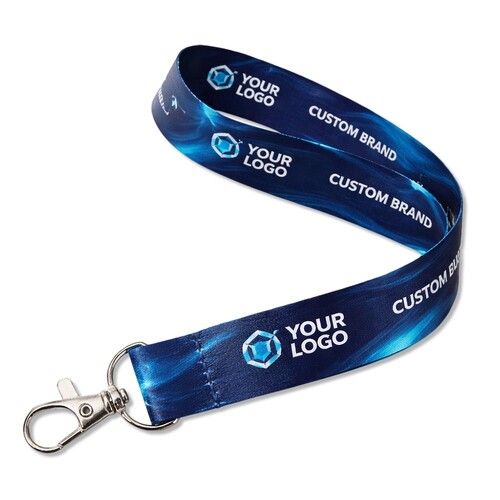 3/4 Custom Sublimated Wrist Keychain Lanyard