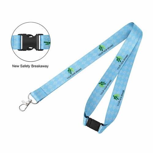 Promotional Sublimated Lanyard With Safety Breakaway - 3/4